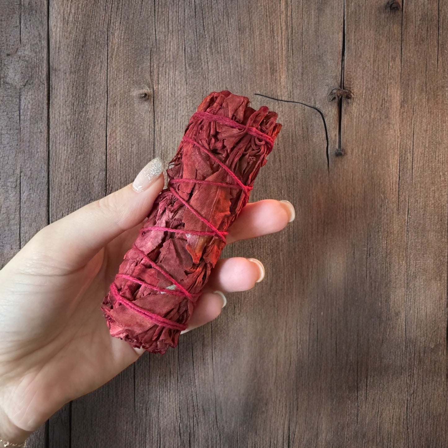 Dragon’s Blood Sage Smudging Wand + Witch Décor + Pagan Altar Cleansing Tool