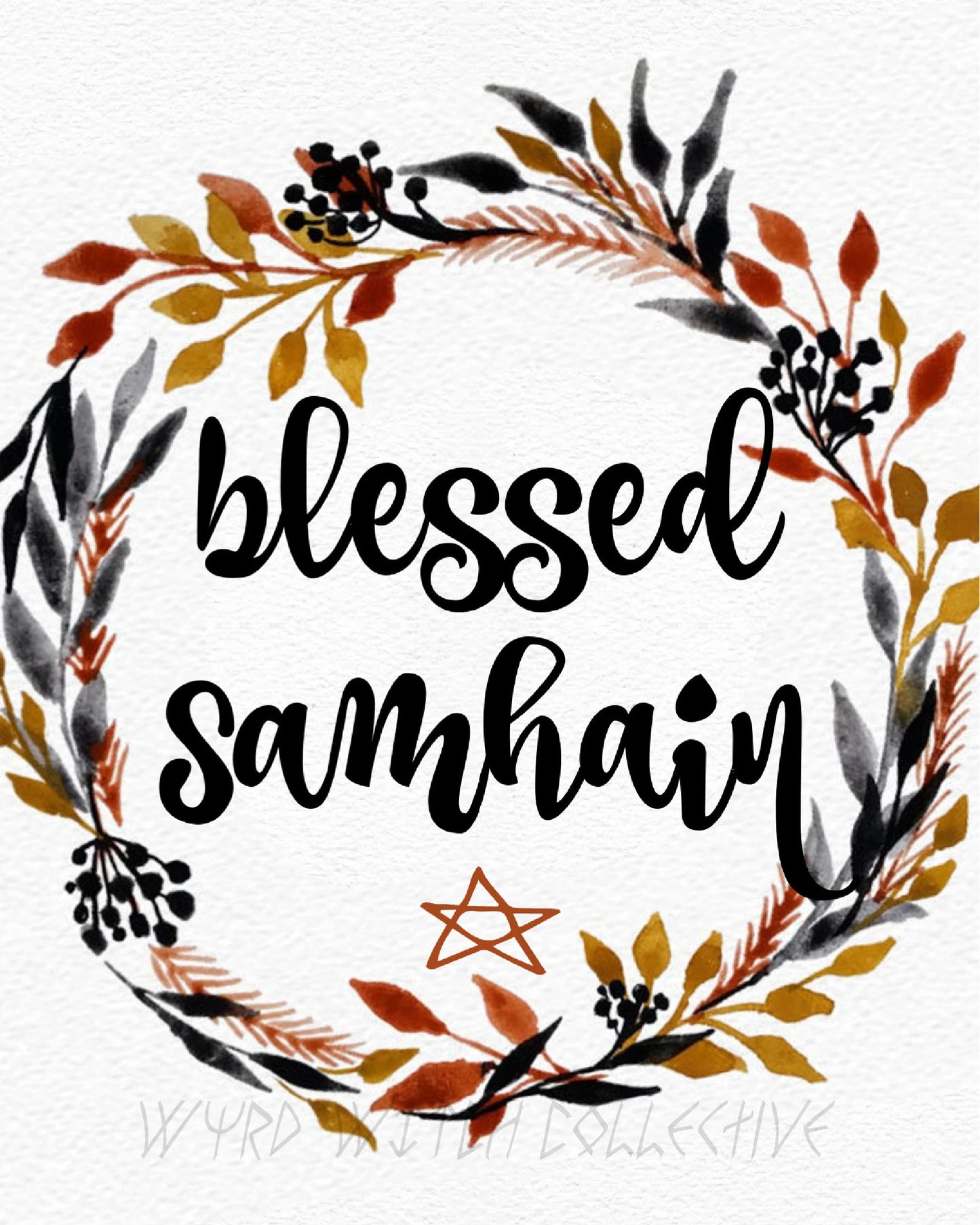 Samhain Wreath Art Print