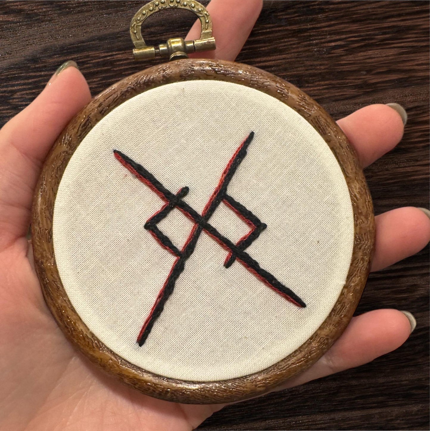 Norse Goddess Freyja Magic Embroidery Hoop Set of 3 + Rune Décor + Witch Pagan Altar Tool