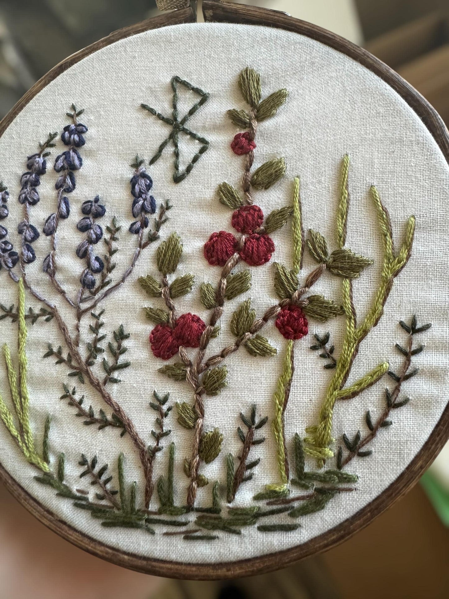 Herbal Rune Magic Embroidery + Witch Décor + Pagan Altar Tool