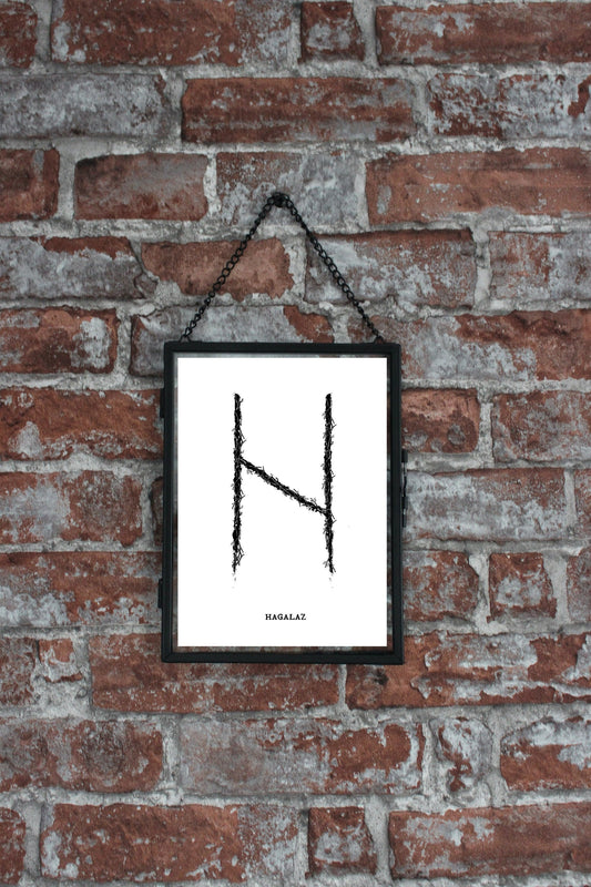 Hagalaz Norse Rune Art Print