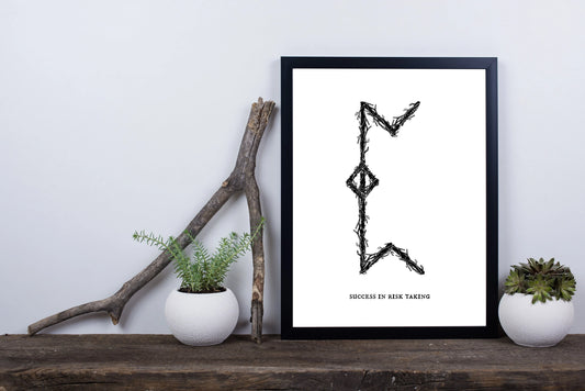 Success in Risk Taking Binding Rune Art Print