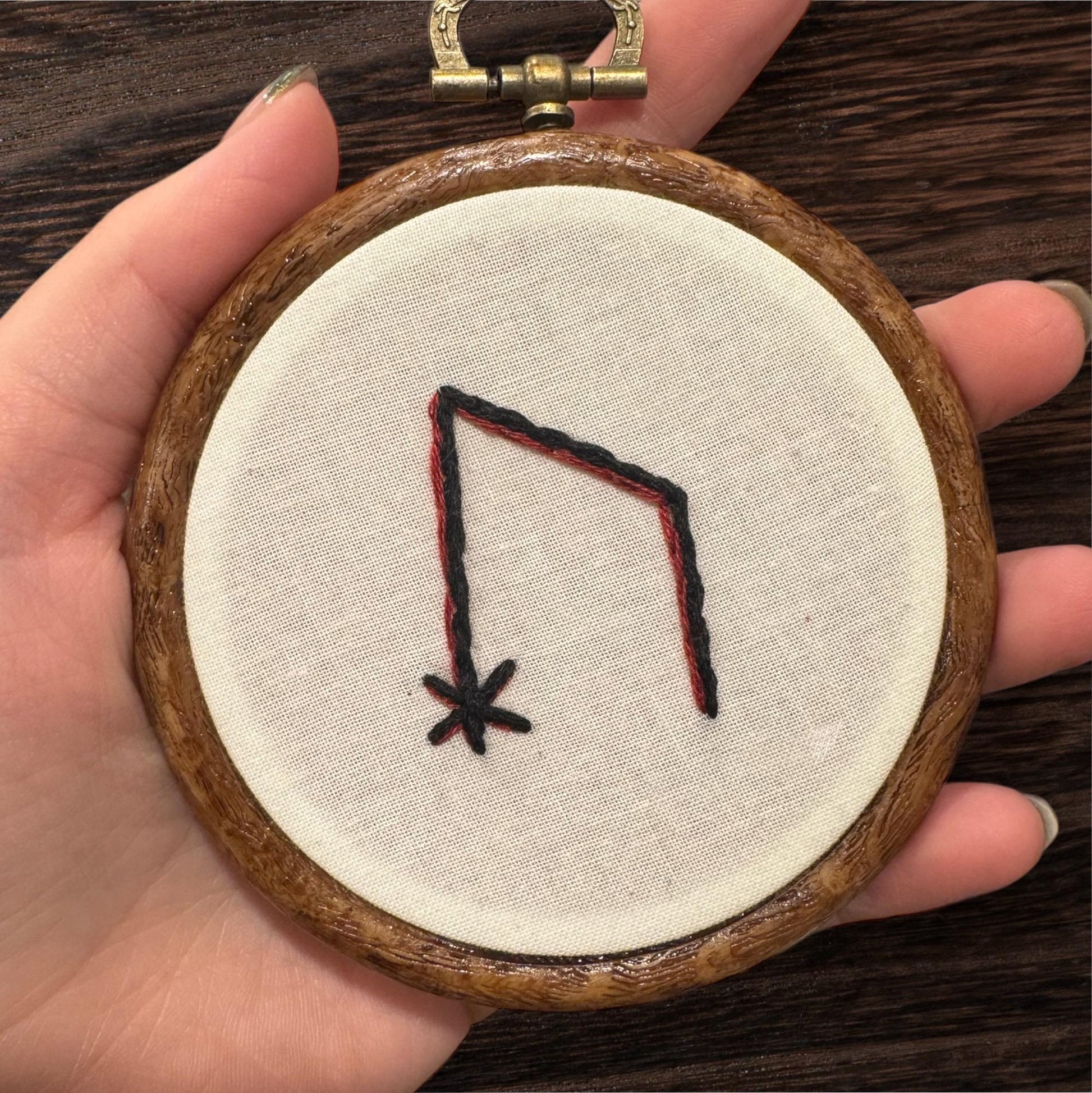 Norse Goddess Freyja Magic Embroidery Hoop Set of 3 + Rune Décor + Witch Pagan Altar Tool