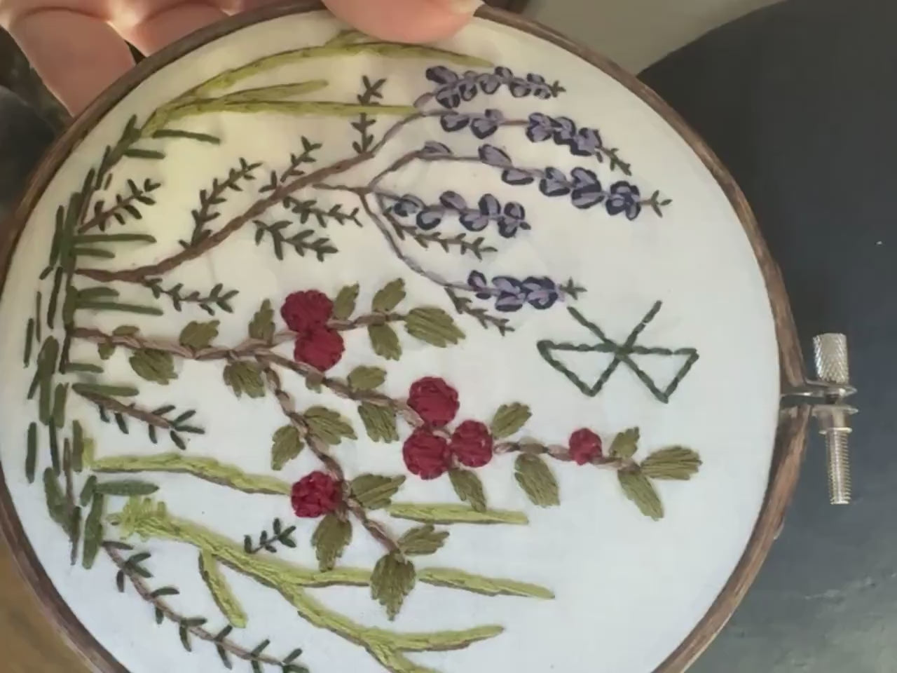 Herbal Rune Magic Embroidery + Witch Décor + Pagan Altar Tool